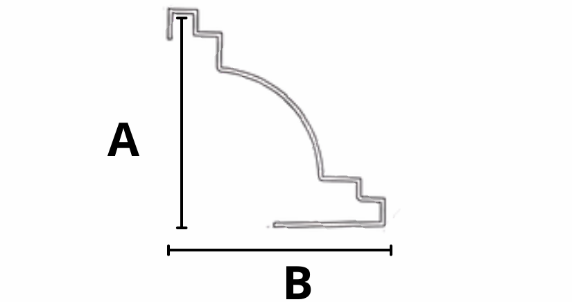 Diagrama técnico com Dimensão A e Dimensão B - Linha Sanca